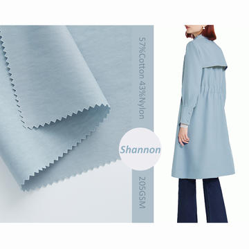 定制素色 57% 棉 43% 尼龙斜纹环保休闲外套面料